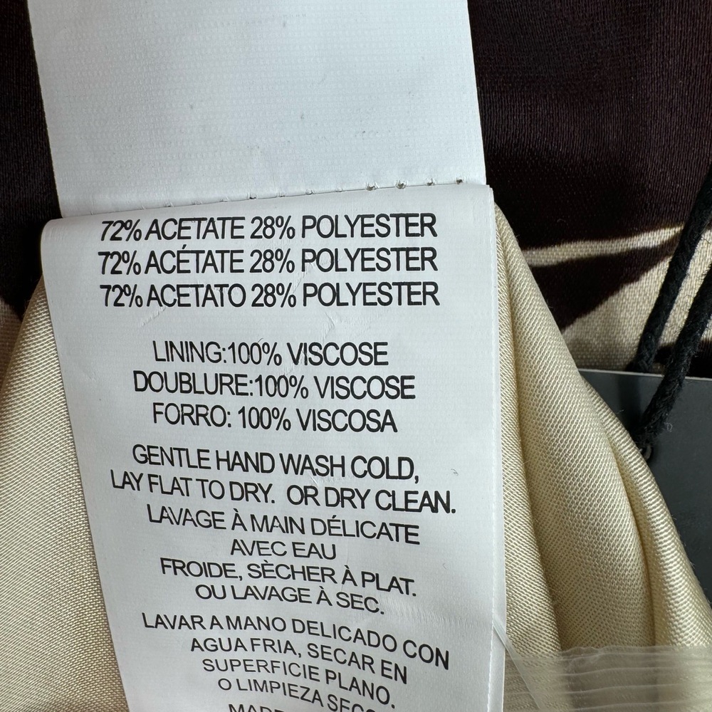 Nicholas The Label Axelie Strapless Tube Gown Dark Chocolate Segovia Print Sz 2 - Picture 11 of 13